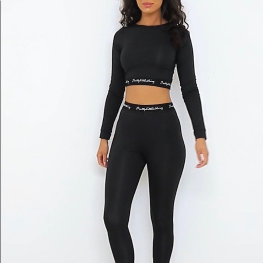pretty little thing leggings and crop top set